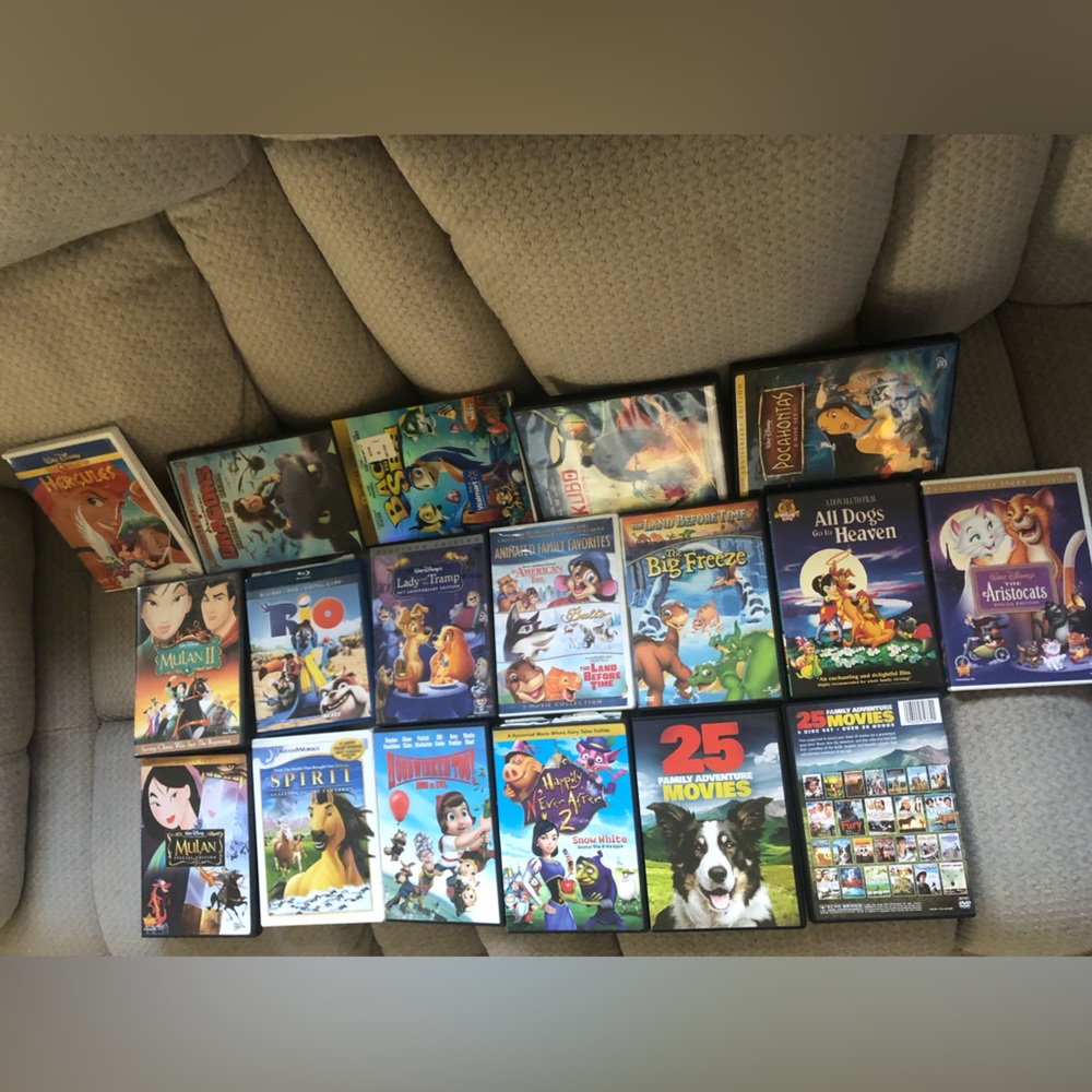 H73: 43 Family Movies on DVD w/ animated & non animated classics! 22 discs